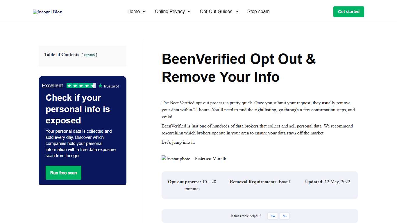 BeenVerified Opt Out & Remove Your Info [2026] | Incogni